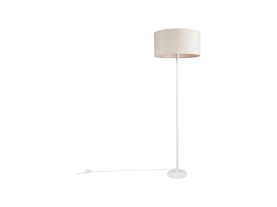 Lampadaire moderne blanc avec abat-jour poivre 50 cm - Simplo