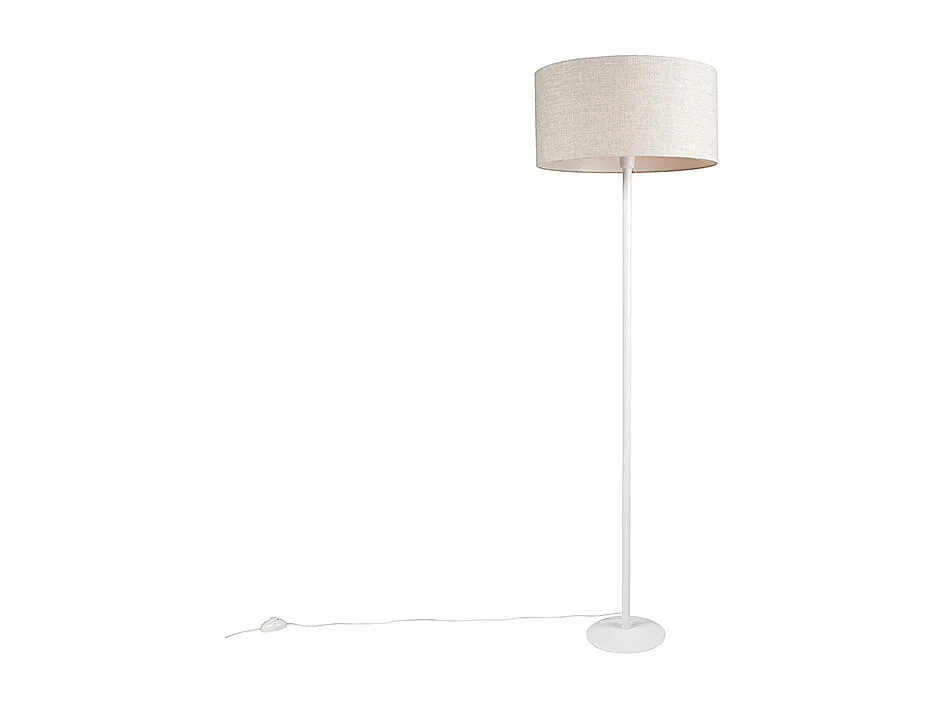 Lampadaire moderne blanc avec abat-jour poivre 50 cm - Simplo