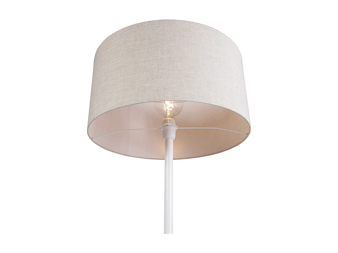 Lampadaire moderne blanc avec abat-jour poivre 50 cm - Simplo
