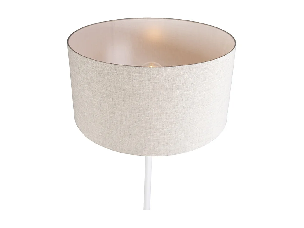Lampadaire moderne blanc avec abat-jour poivre 50 cm - Simplo