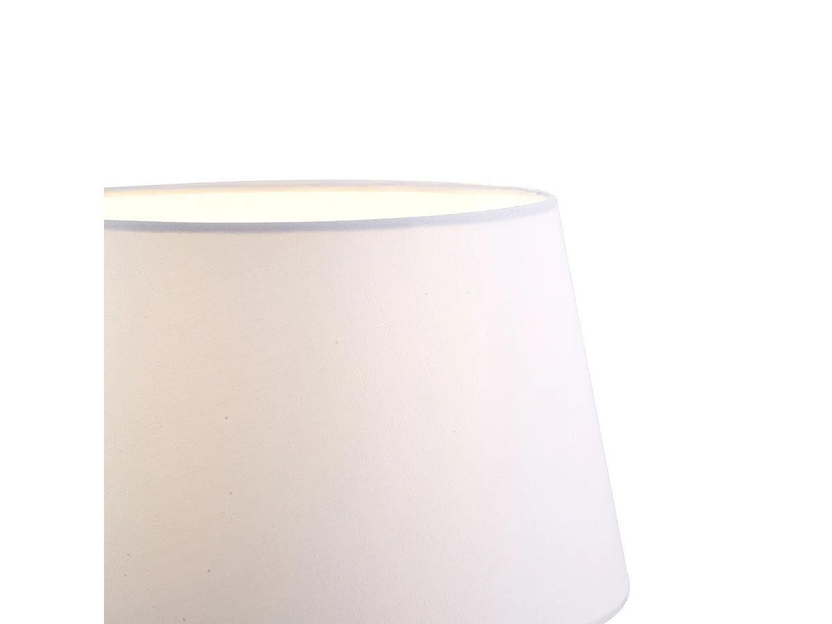 Lampadaire en acier avec abat-jour blanc et liseuse orientable - Ladas