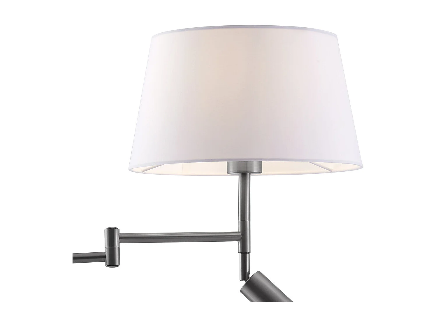 Lampadaire en acier avec abat-jour blanc et liseuse réglable - Ladas