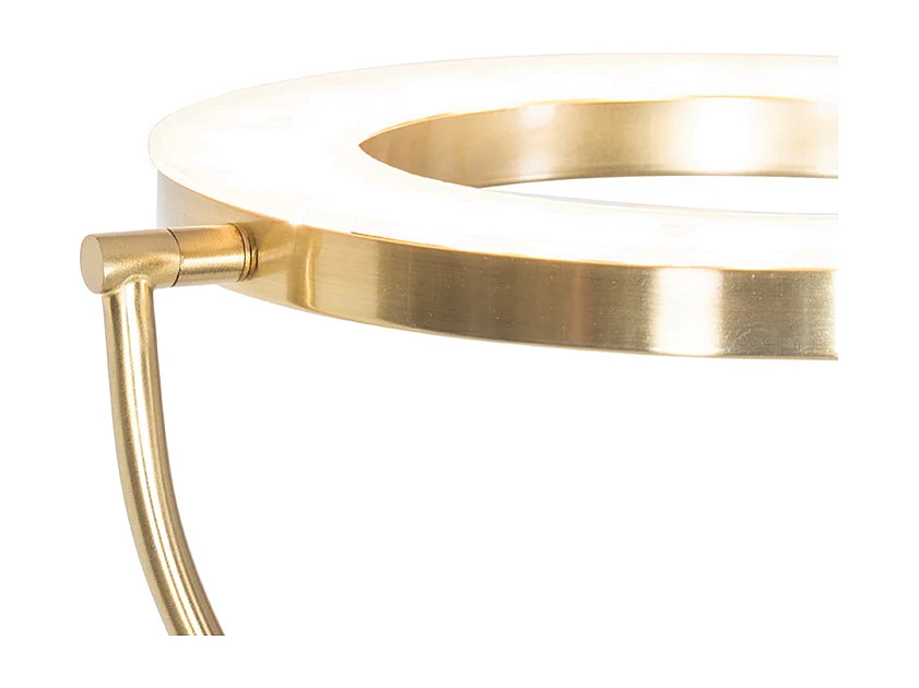 Lampadaire moderne doré avec bras de lecture avec LED et variateur - Divo