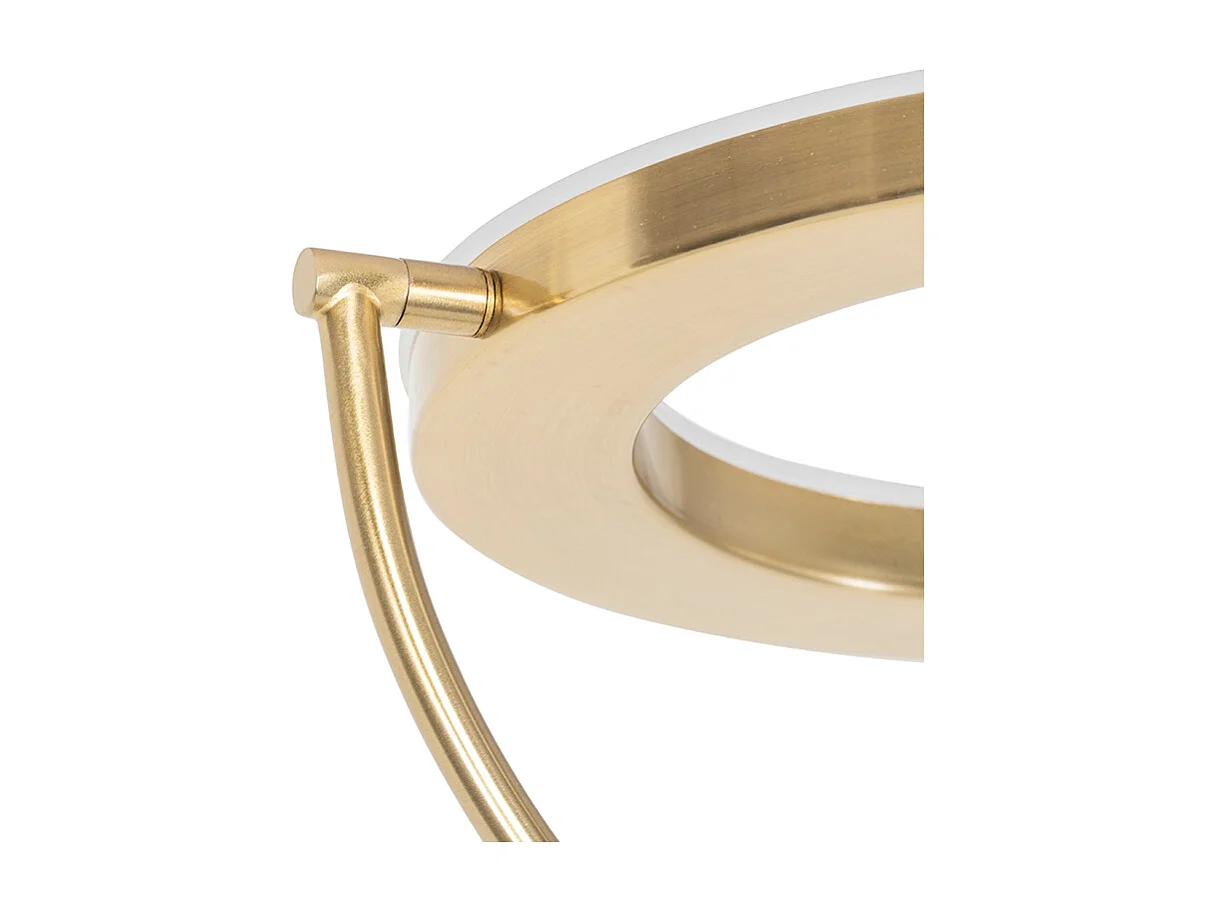 Lampadaire moderne doré avec bras de lecture avec LED et variateur - Divo