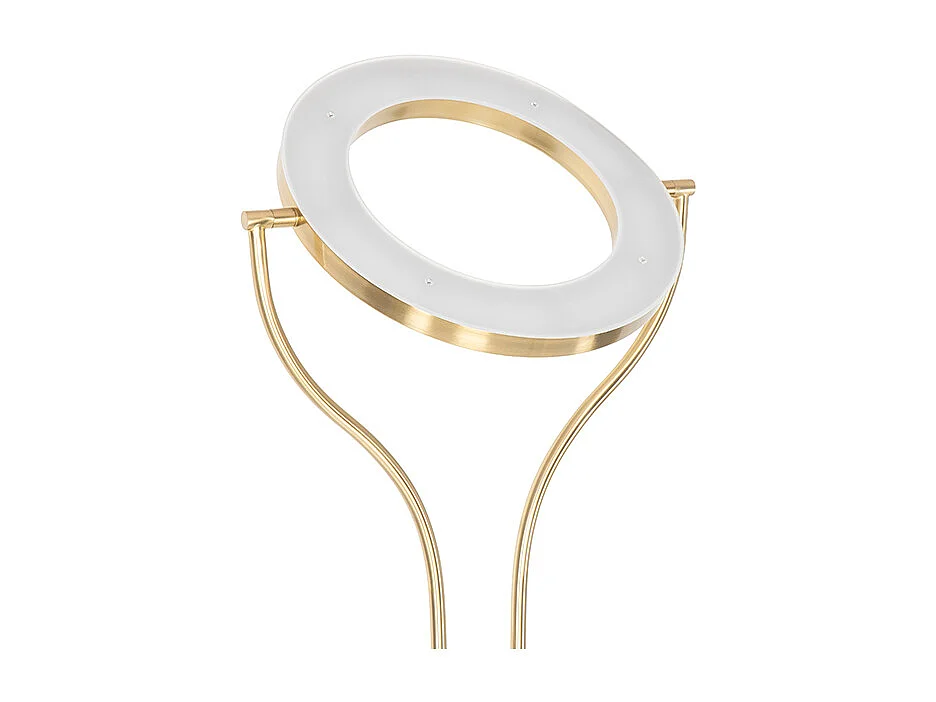 Lampadaire moderne doré avec bras de lecture avec LED et variateur - Divo