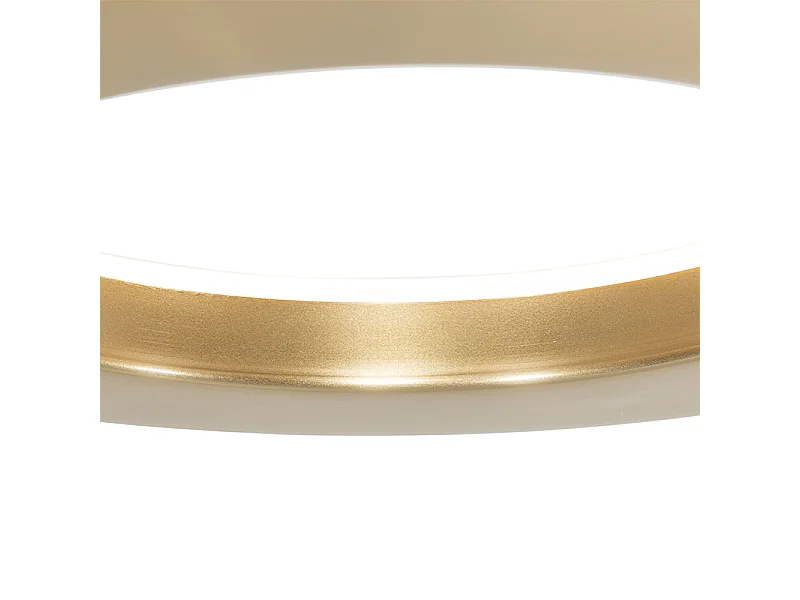 Lampadaire moderne doré avec bras de lecture avec LED et variateur - Divo