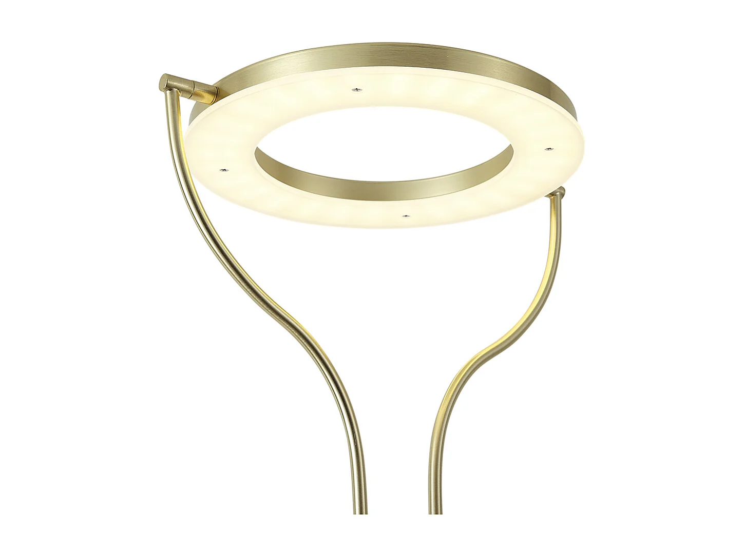 Lampadaire moderne doré avec bras de lecture avec LED et variateur - Divo