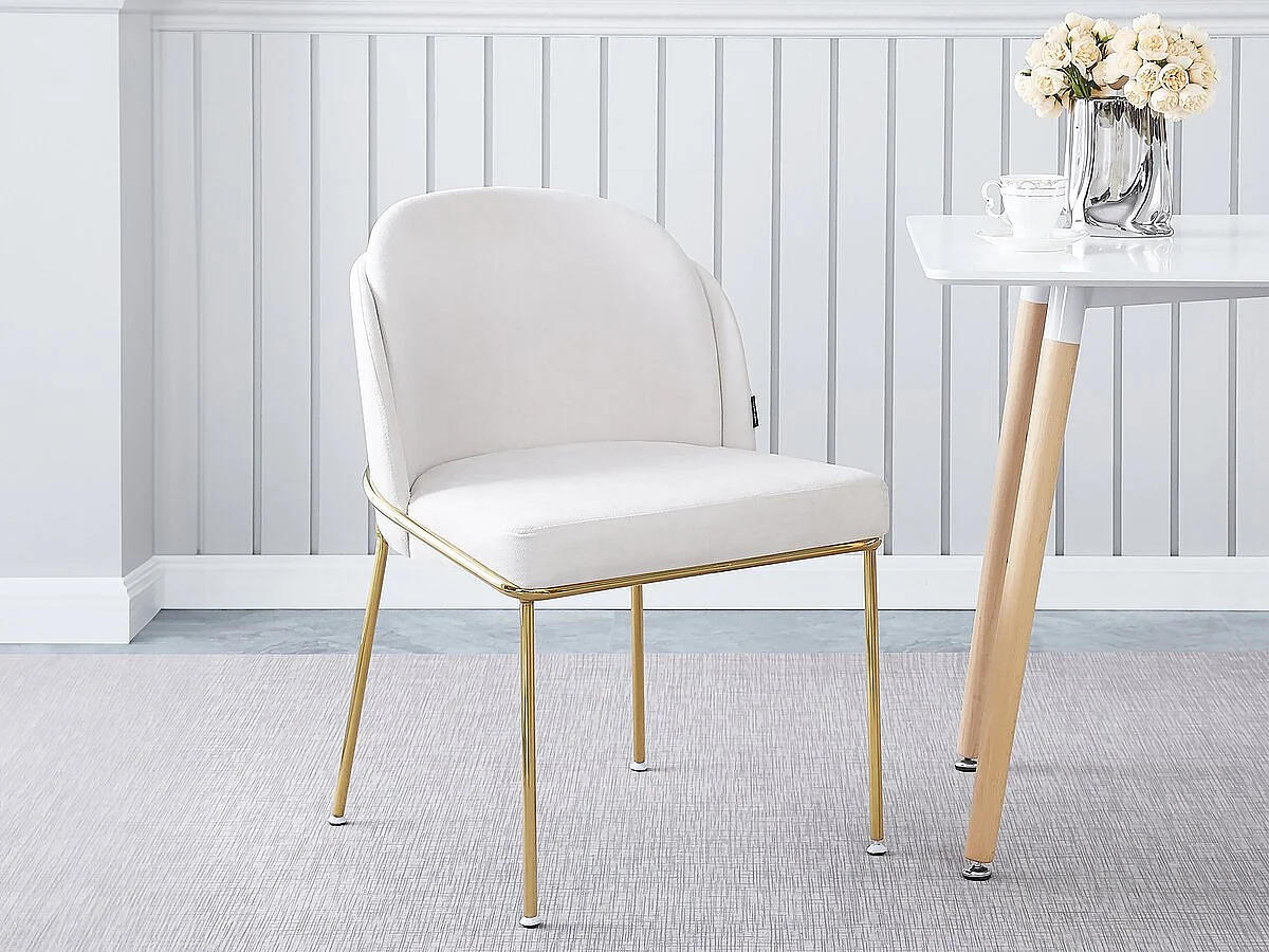 Lot de 2 chaises de salle à manger "Olivia" - Blanc