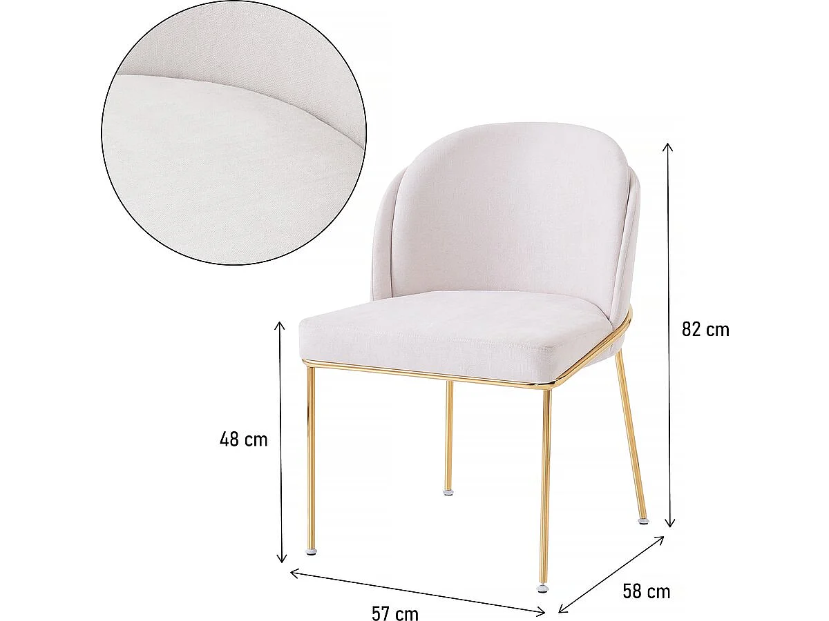 Lot de 2 chaises de salle à manger "Olivia" - Blanc