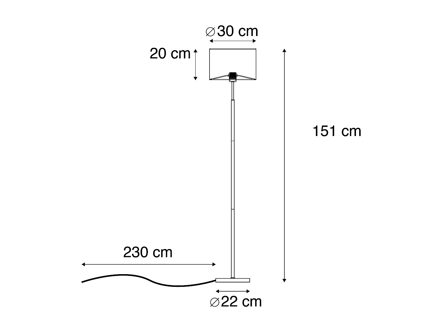 Lampadaire moderne rond blanc - VT 1