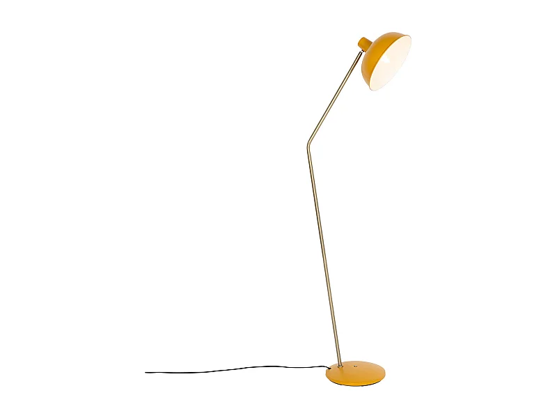 Lampadaire rétro jaune avec bronze - Milou