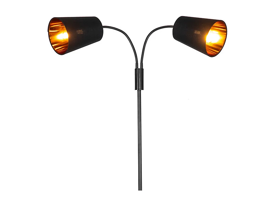 Lampadaire moderne noir 2 lumières - Carmen