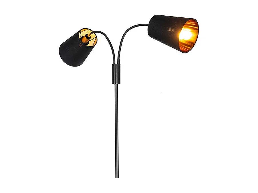 Lampadaire moderne noir 2 lumières - Carmen