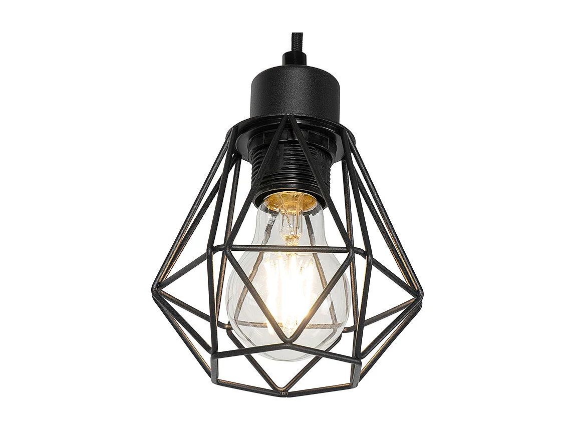 Lampadaire rustique noir avec bois 2 lumières - Chon