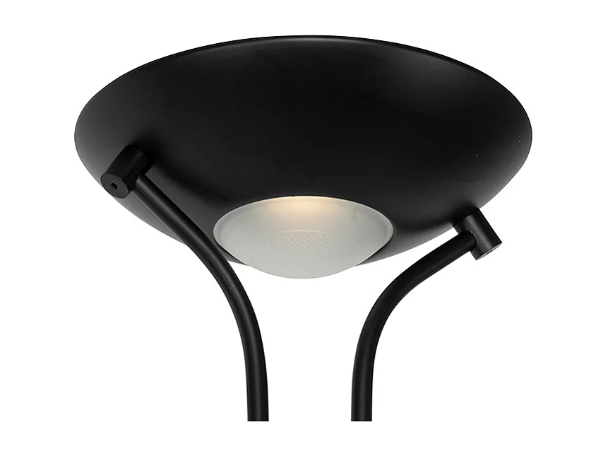 Lampadaire moderne noir avec liseuse avec LED à intensité variable et lumière chaude - Diva