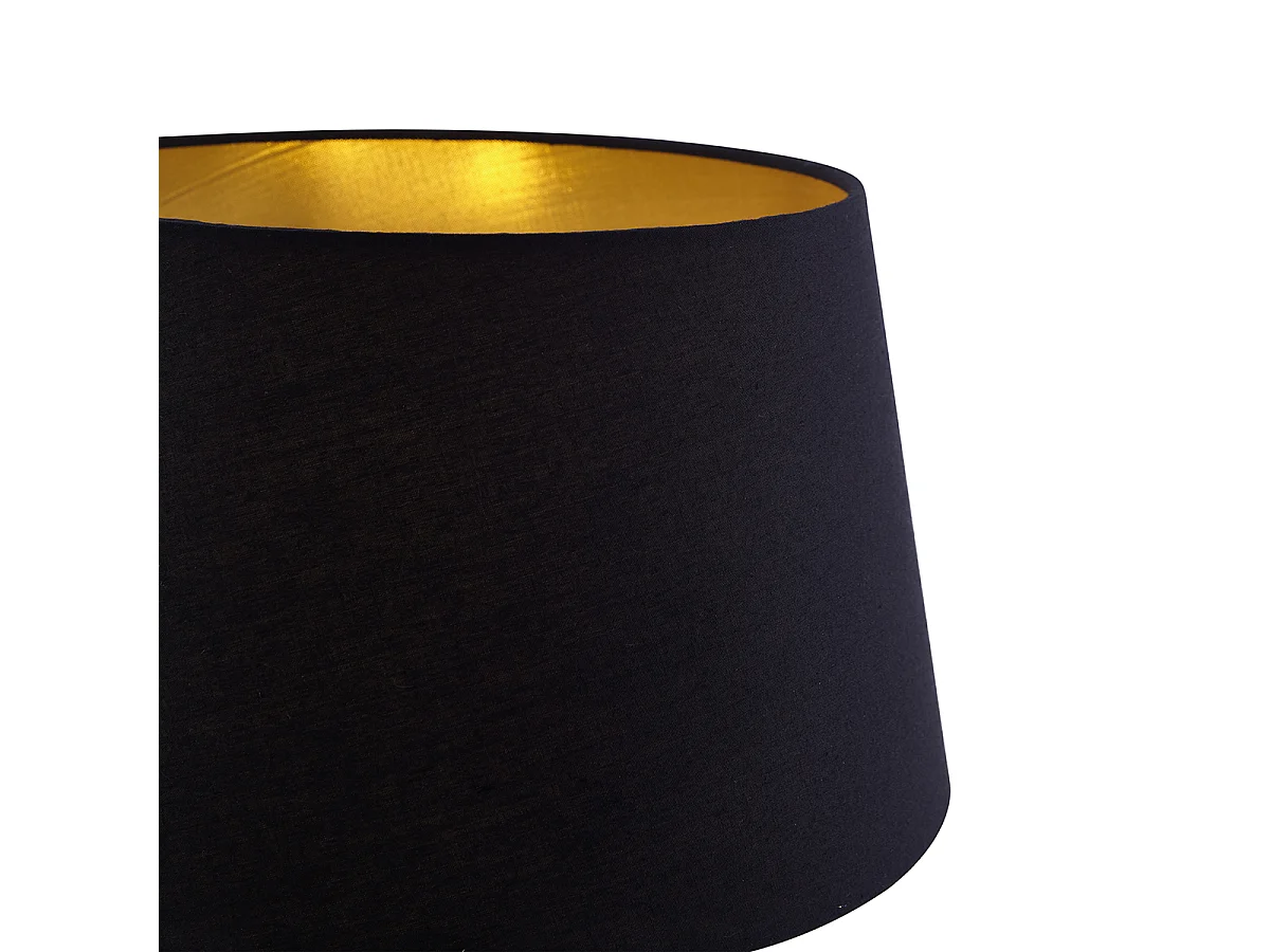 Lampadaire noir avec abat-jour noir et liseuse orientable - Ladas