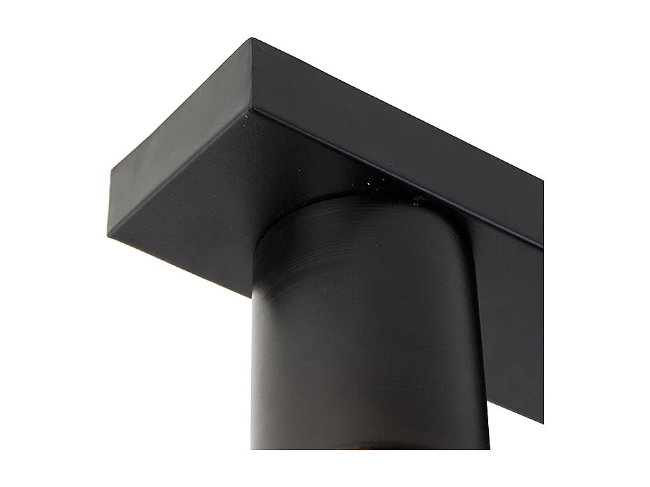 Plafonnier industriel noir avec or oblong 3 lumières - Raspi