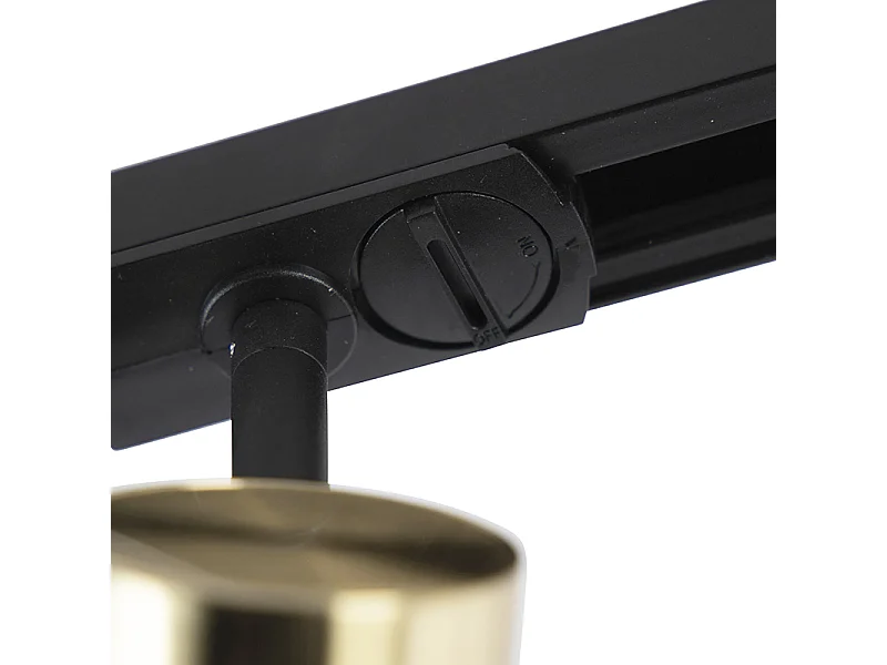 Système sur rail intelligent noir avec or monophasé 3 lumières avec WiFi GU10 - Jeana