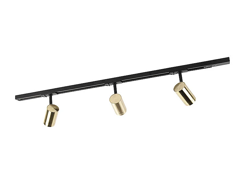 Système de rails d'éclairage intelligent noir avec or 1 phase 3 lumières incl. WiFi GU10 - Iconic Jeana