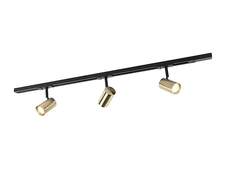 Système de rails d'éclairage intelligent noir avec or 1 phase 3 lumières incl. WiFi GU10 - Iconic Jeana