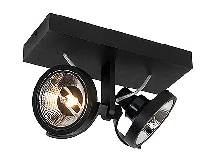Spot moderne noir 2 lumières - Master 111