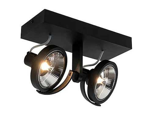 Spot moderne noir 2 lumières - Master 111