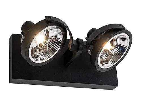 Spot moderne noir 2 lumières - Master 111