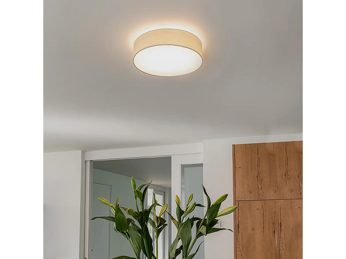 Plafonnier vert 40 cm avec LED - Drum LED