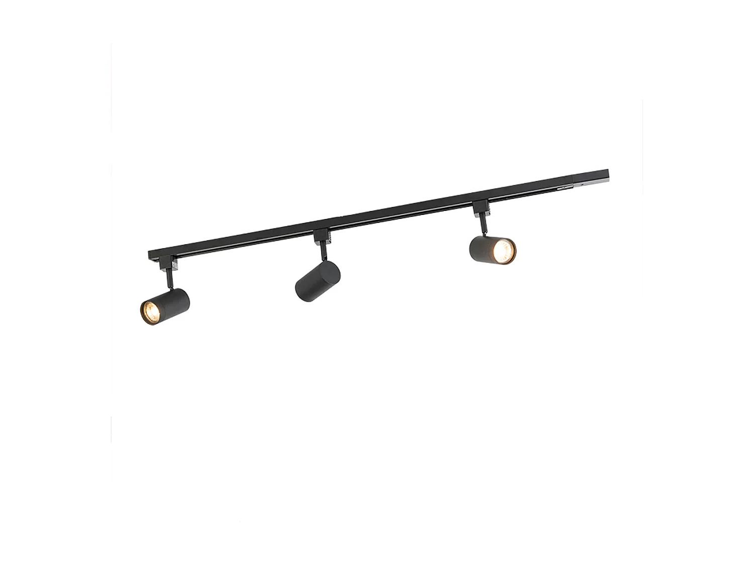 Système sur rail moderne monophasé avec 3 spots noirs - Jeana