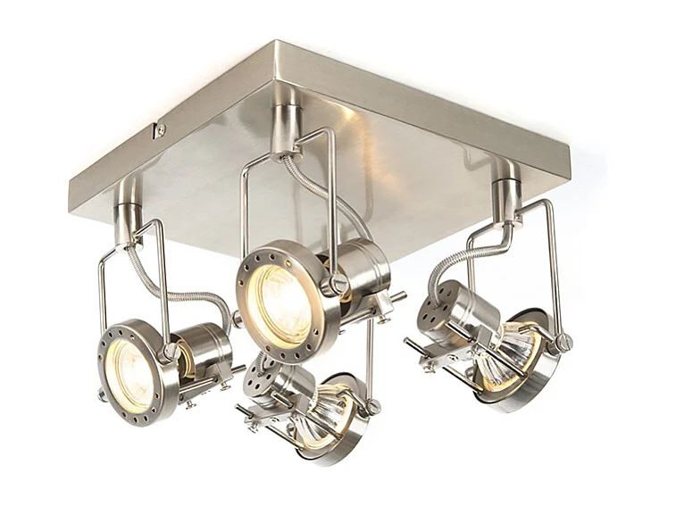 Projecteur industriel pivotant et inclinable en acier à 4 lumières - Suplux