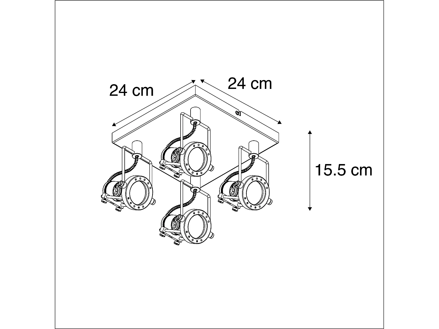Projecteur industriel pivotant et inclinable en acier à 4 lumières - Suplux