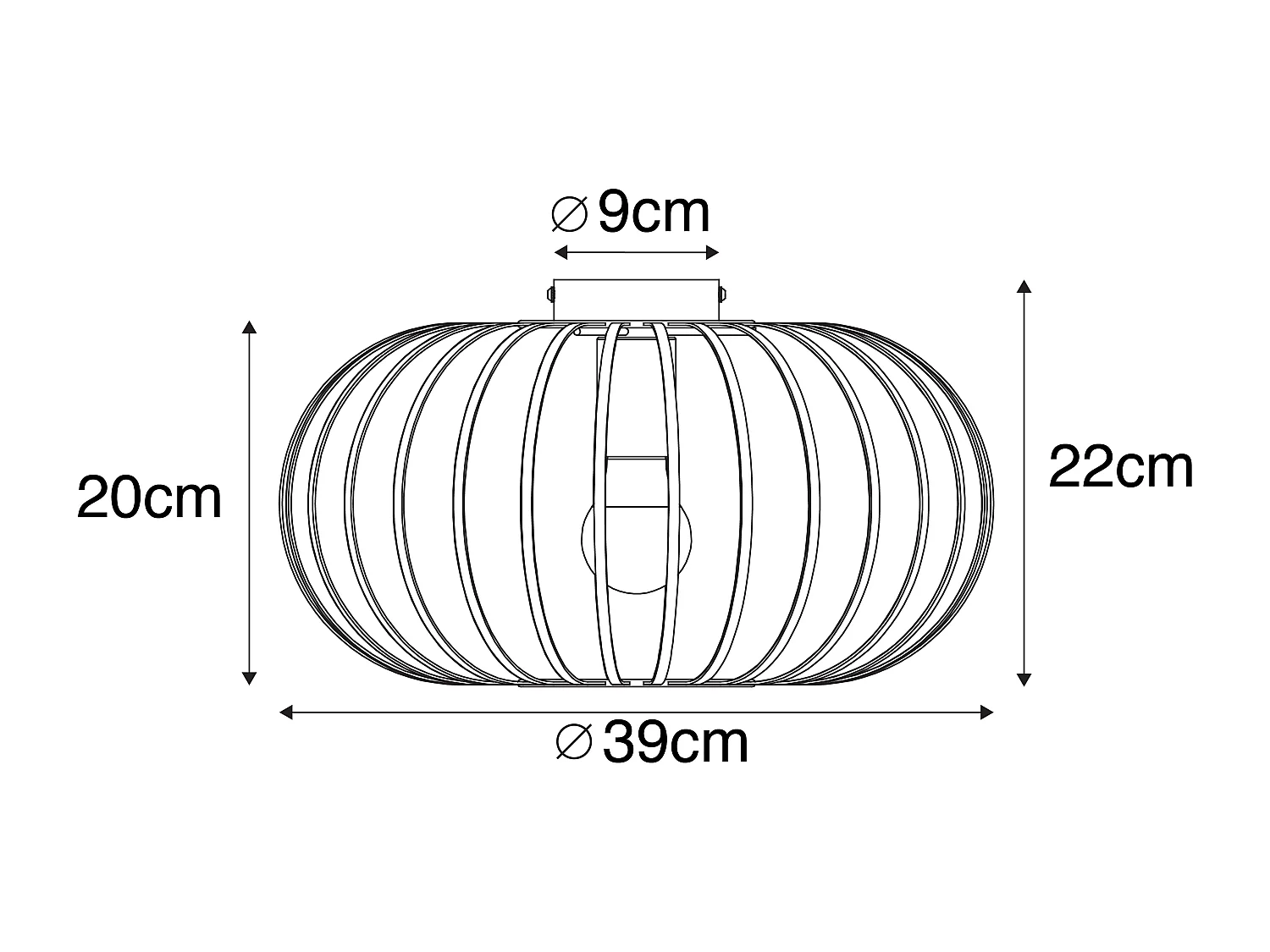 Plafonnier design blanc 39 cm - Johanna