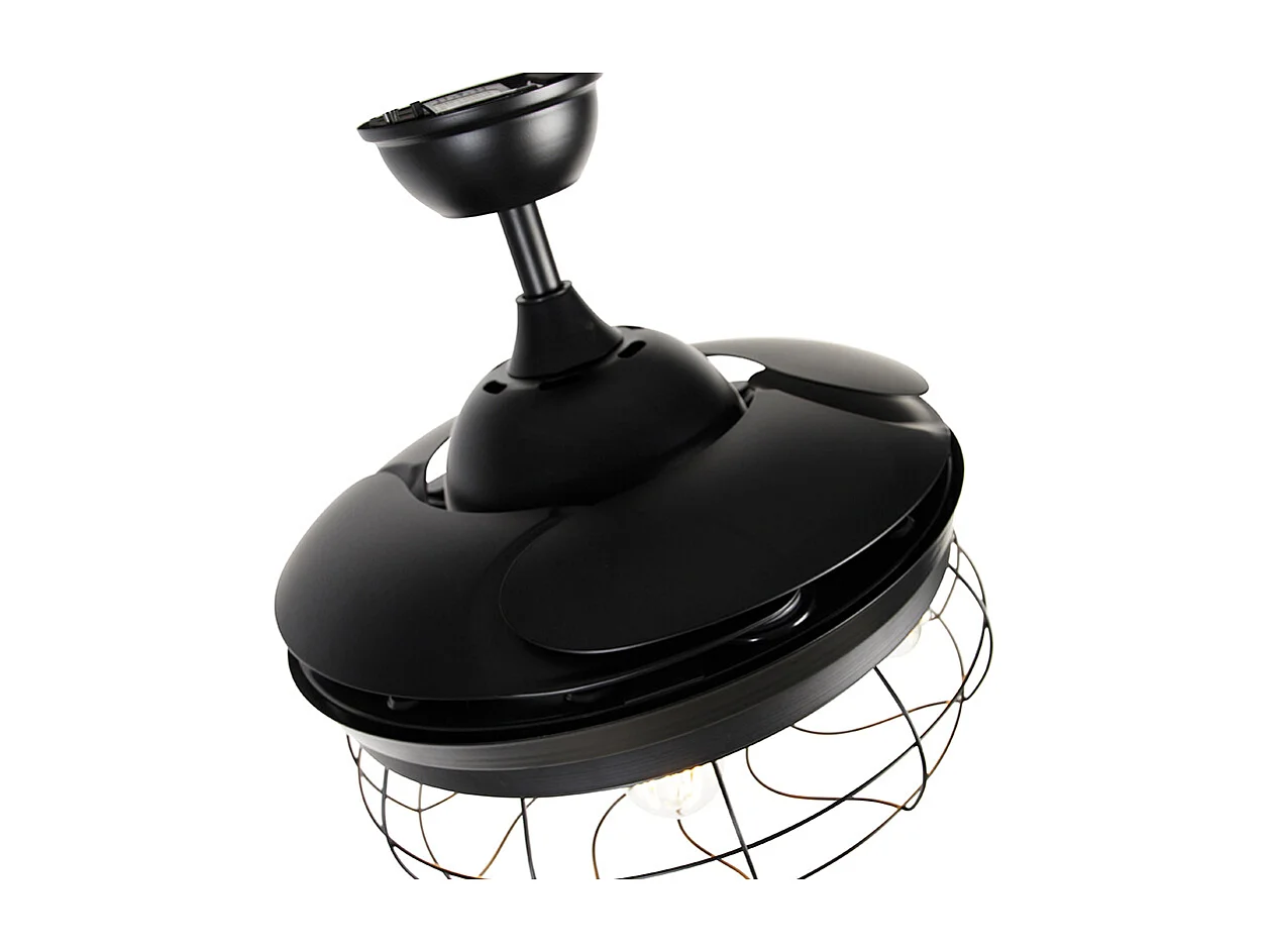 Ventilateur de plafond noir avec télécommande 5 lumières - Gaiola