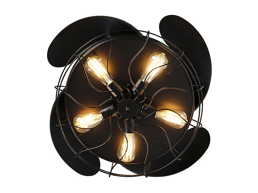 Ventilateur de plafond noir avec télécommande 5 lumières - Gaiola
