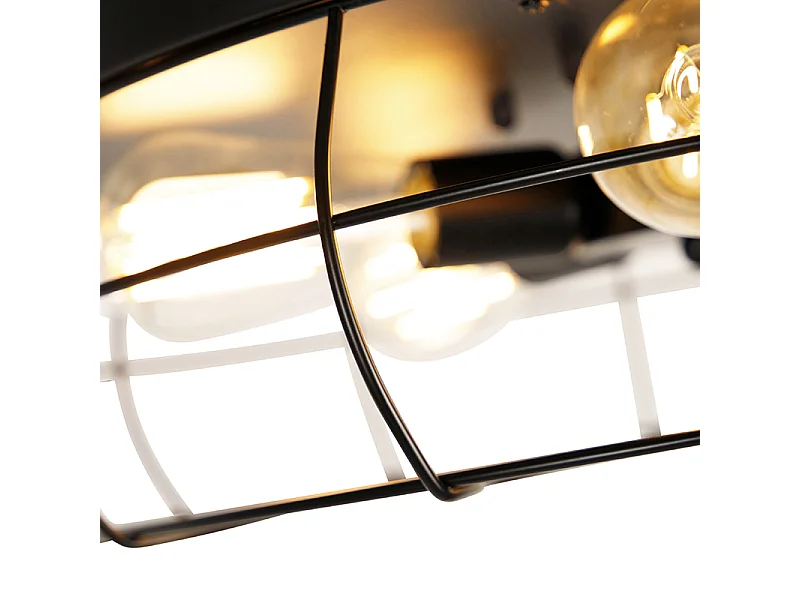 Ventilateur de plafond noir avec télécommande 5 lumières - Gaiola