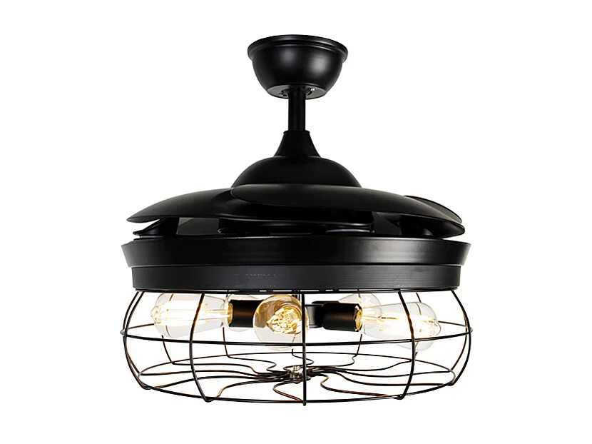 Ventilateur de plafond noir avec télécommande 5 lumières - Gaiola