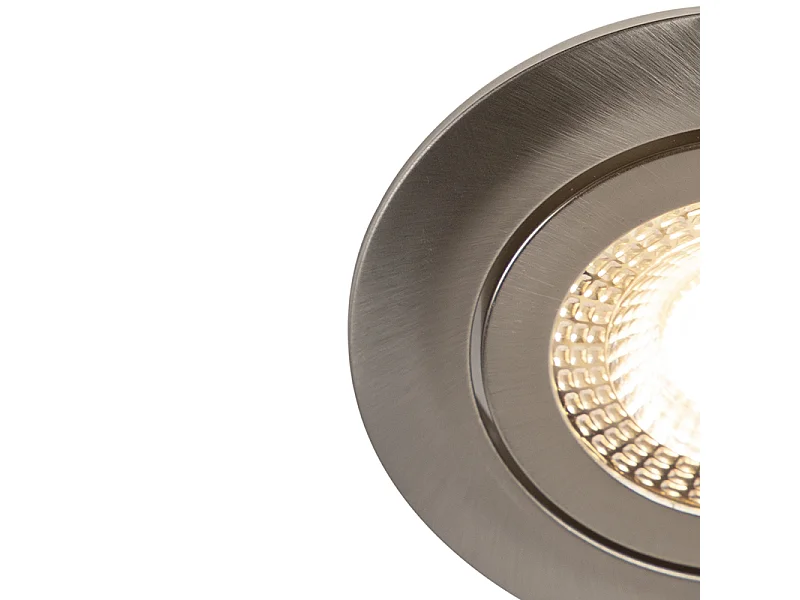 Lot de 5 spots encastrés modernes en acier avec LED à intensité variable 3 niveaux - Mio