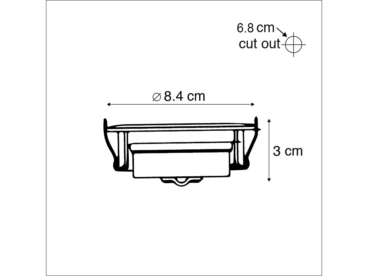 Lot de 5 spots encastrés modernes en acier avec LED à intensité variable 3 niveaux - Mio