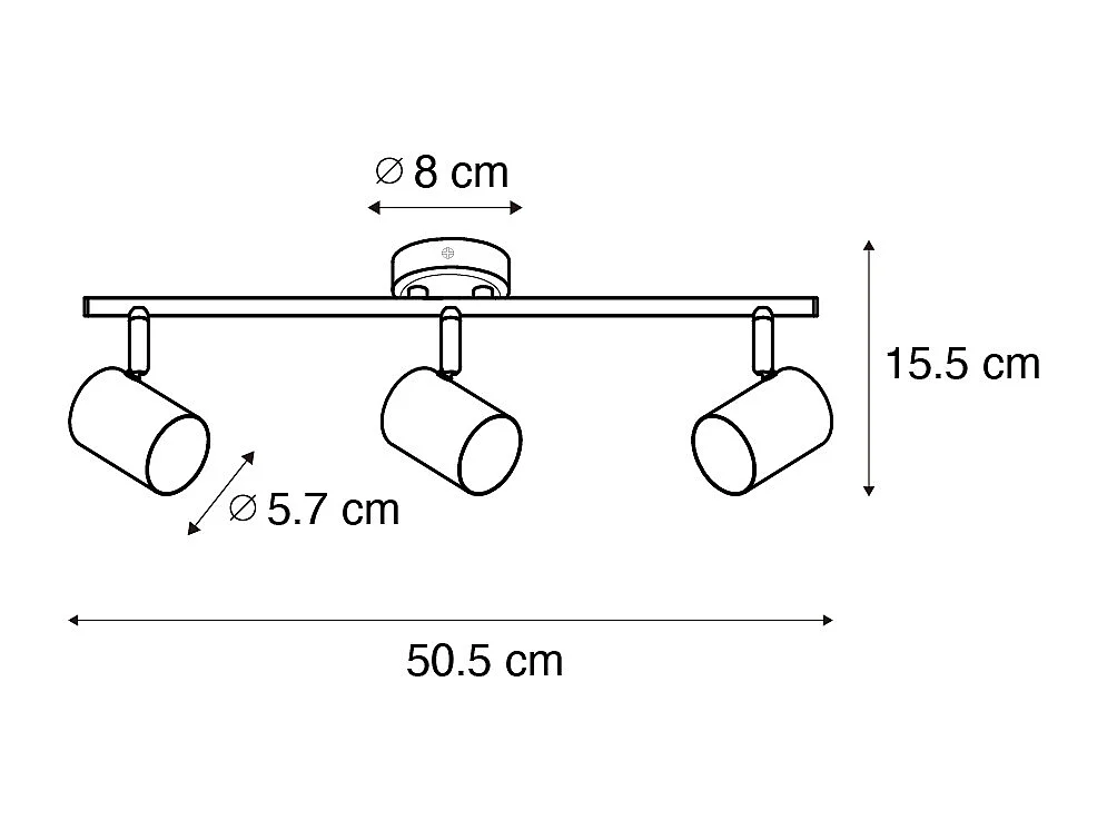 Spot moderne bronze inclinable 3 lumières - Jeana