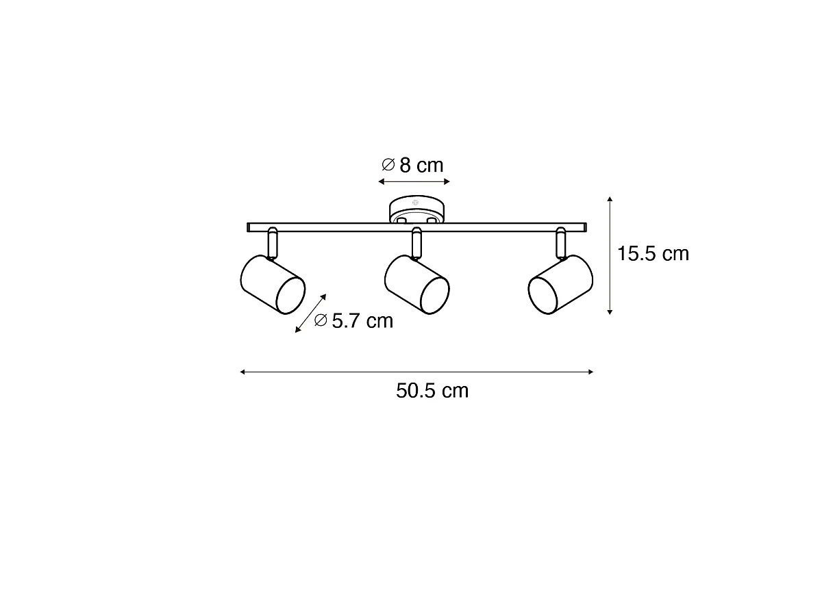 Spot moderne inclinable bronze 3 lumières - Jeana