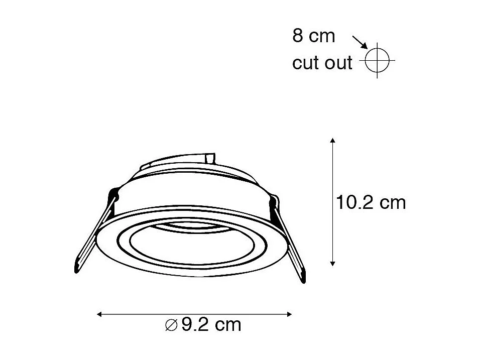 Spot encastré rond noir avec or orientable et inclinable - Chuck