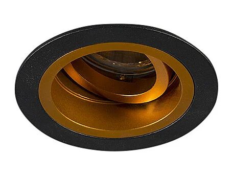 Spot encastré rond noir avec or orientable et inclinable - Chuck