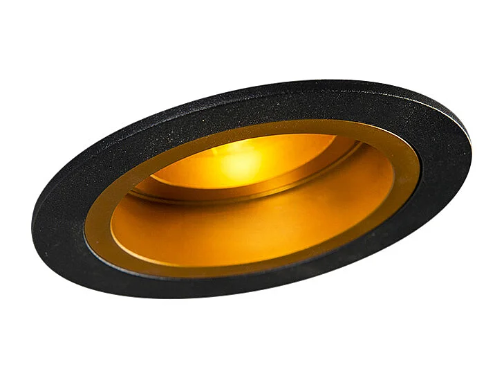 Spot encastré rond noir avec or orientable et inclinable - Chuck