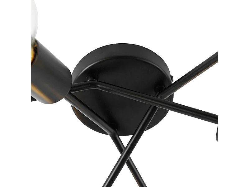 Plafonnier design noir 6 lumières - Sputnik