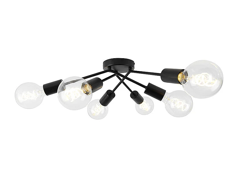 Plafonnier design noir 6 lumières - Sputnik