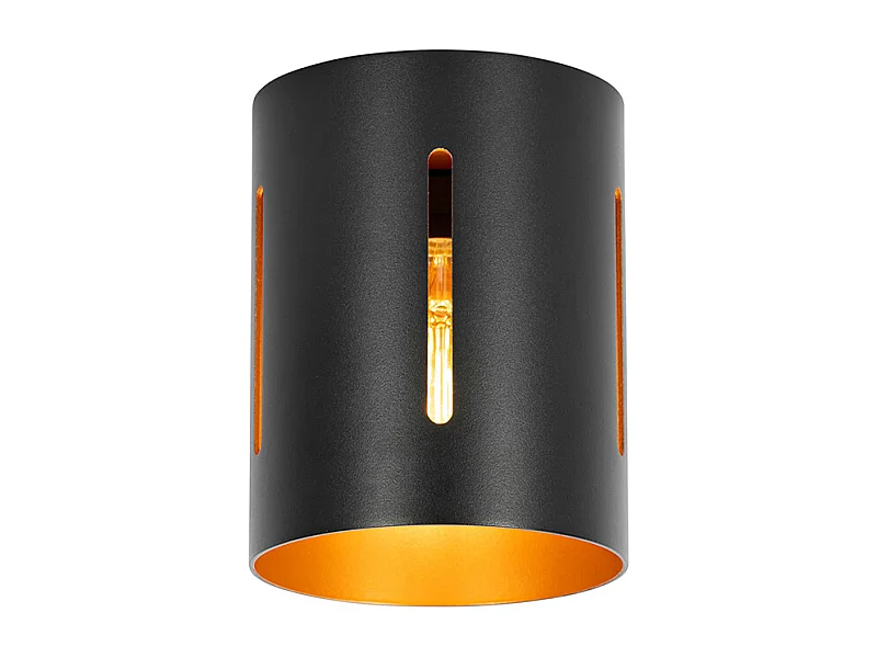 Plafonnier design noir avec intérieur doré - Yana