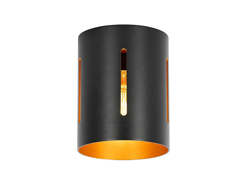 Plafonnier design noir avec intérieur doré - Yana