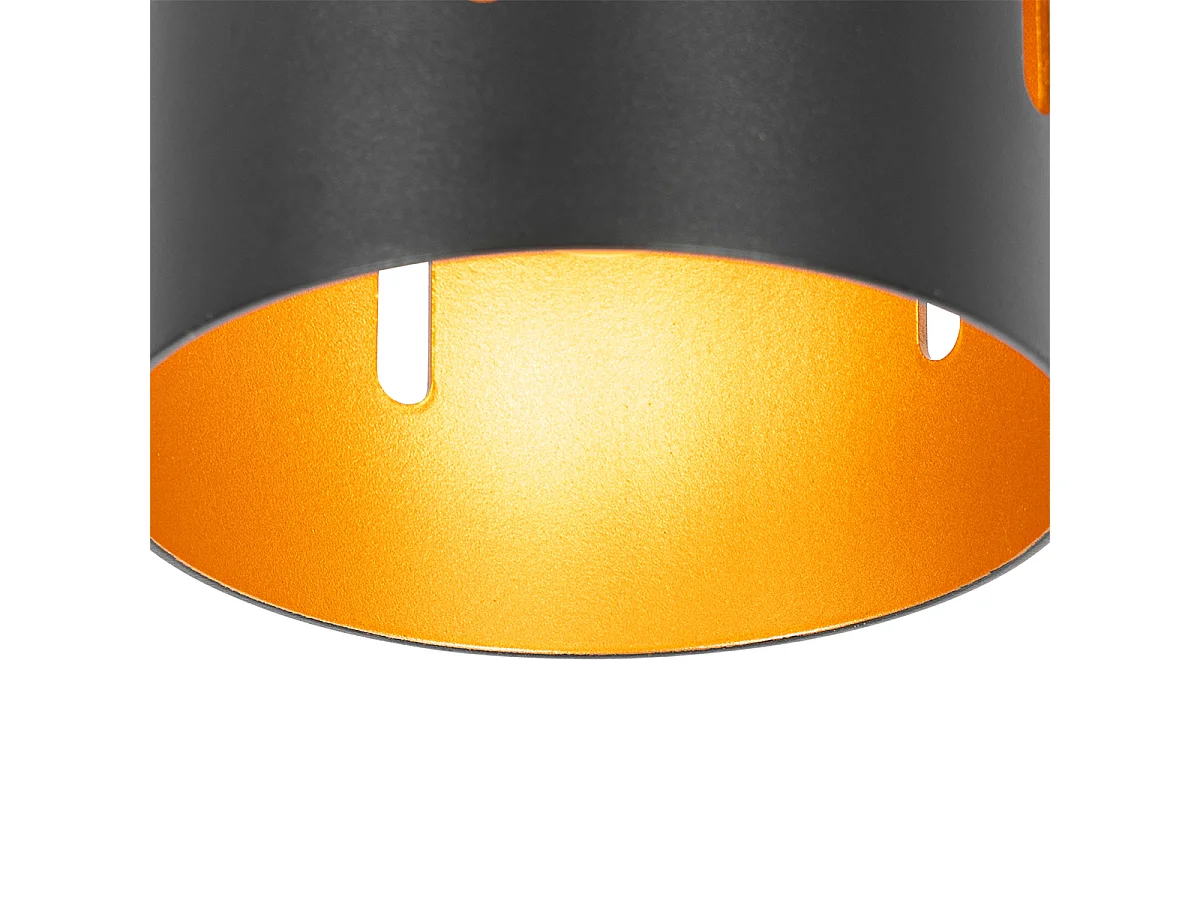 Plafonnier design noir avec intérieur doré - Yana