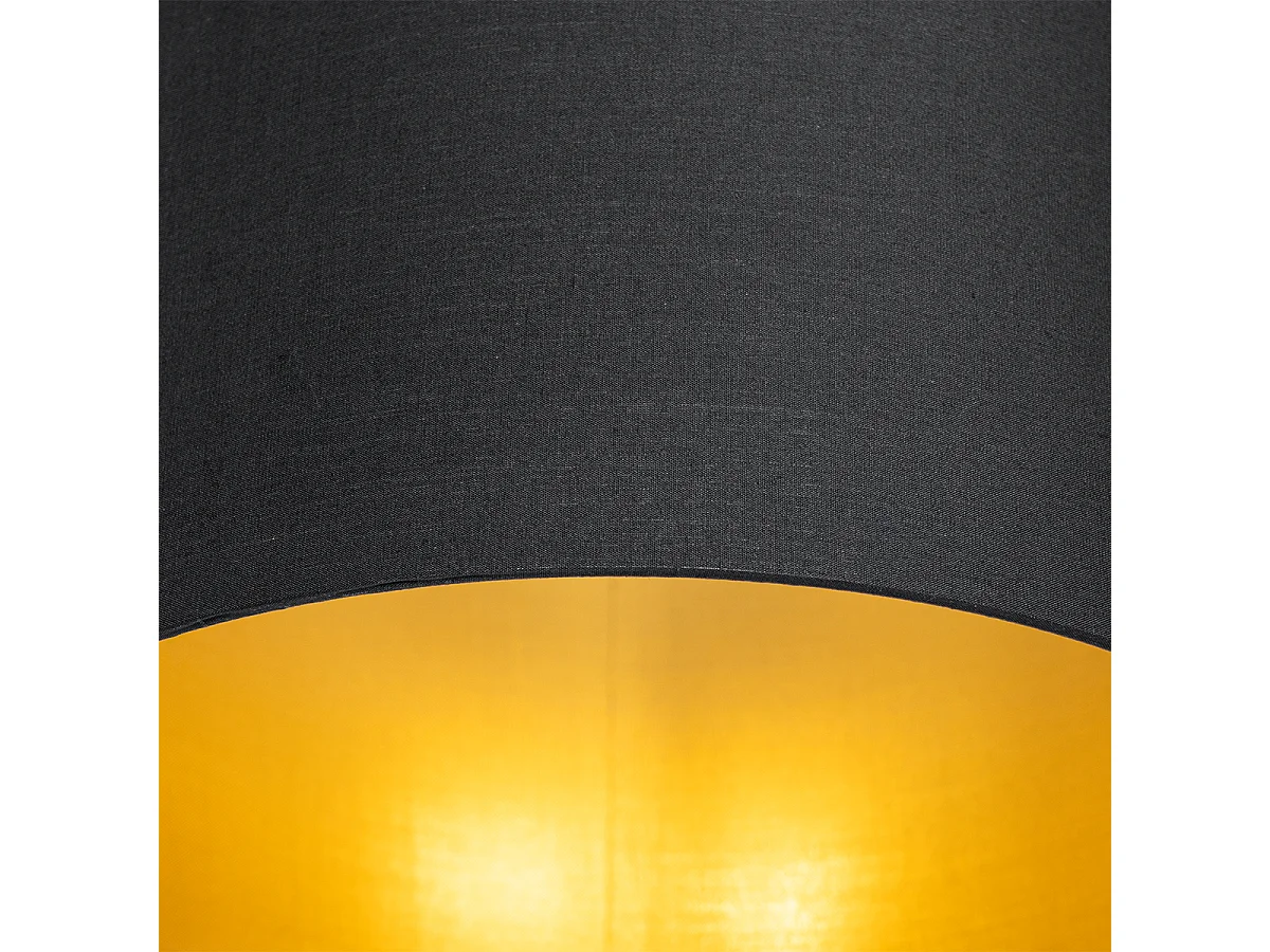 Plafonnier noir avec intérieur doré 5 lumières - Multidrum