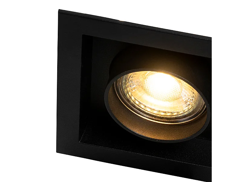 Spot encastré moderne noir orientable 3 lumières - Roof